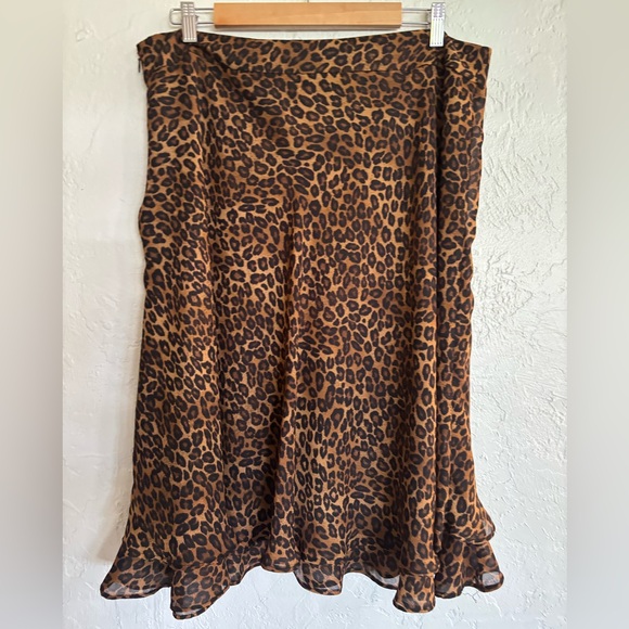 George by Mark Elson Ruffled A-Line Animal print Skirt - Picture 2 of 8
